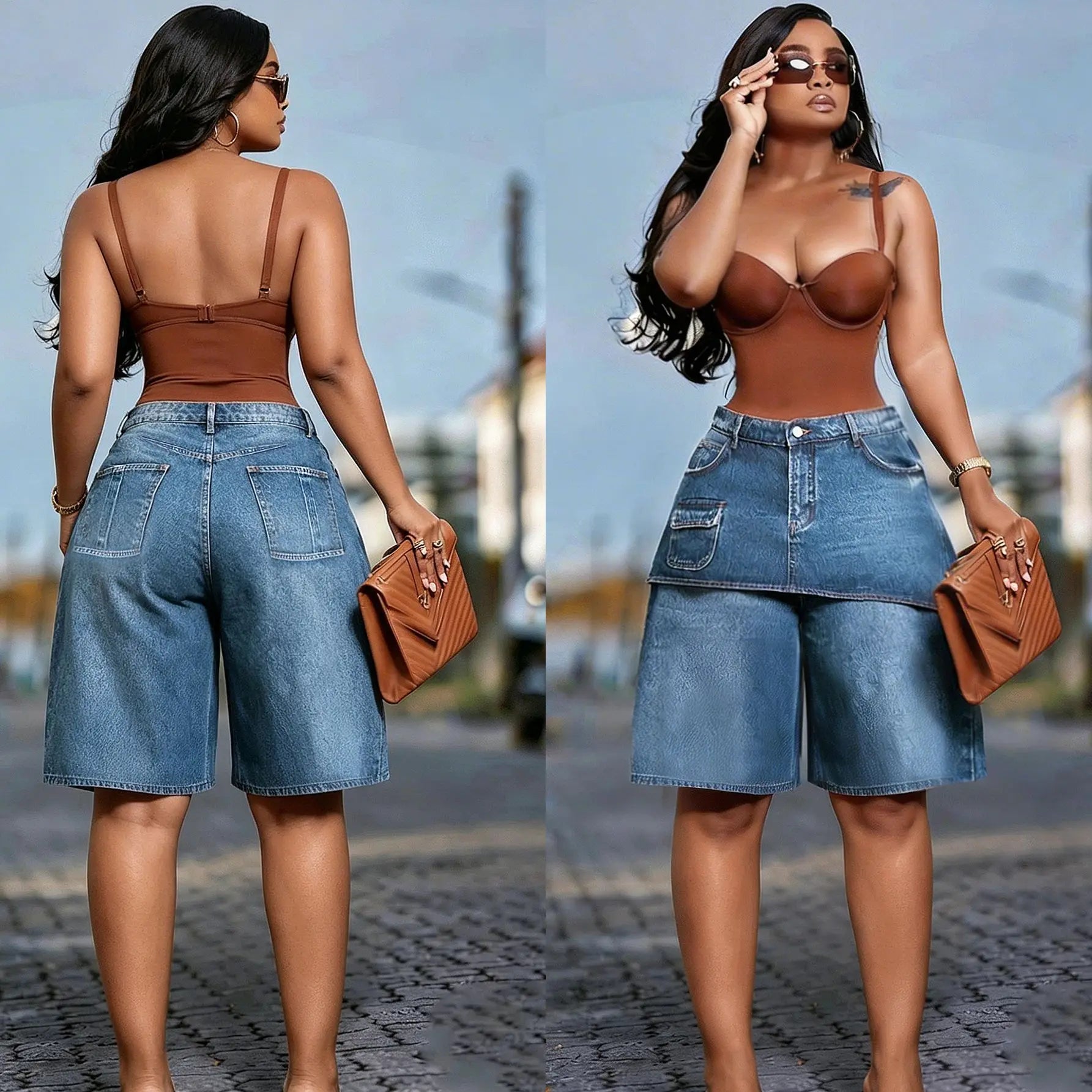 Vintage Streetwear Jeans Cargo Shorts