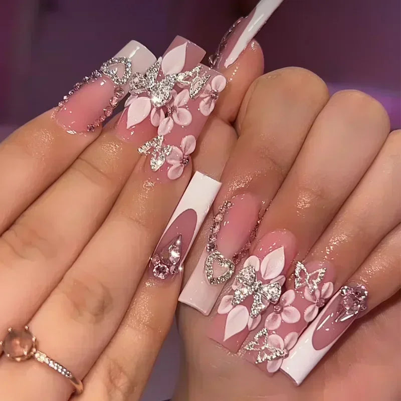 24Pc Long Coffin Press on Nails