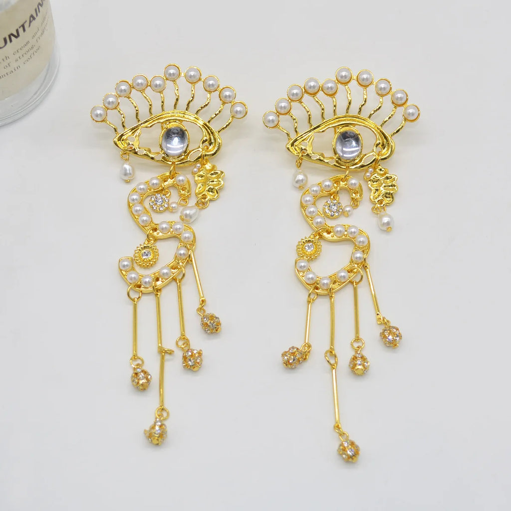 Baroque Style Vintage Big Eye Dangle Earrings