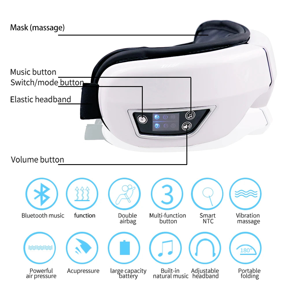 6D Smart Eye Massager Vibration Airbag Compress Eye Care