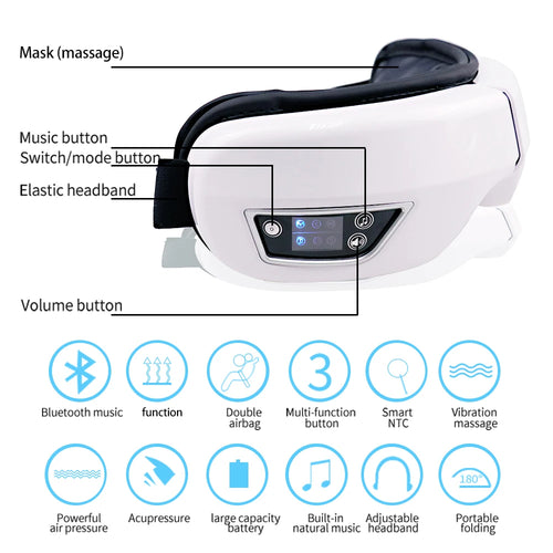 6D Smart Eye Massager Vibration Airbag Compress Eye Care