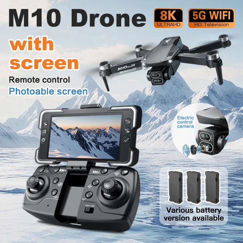 M10 Rc Drone 8K Professional HD Dual Camera With Screen