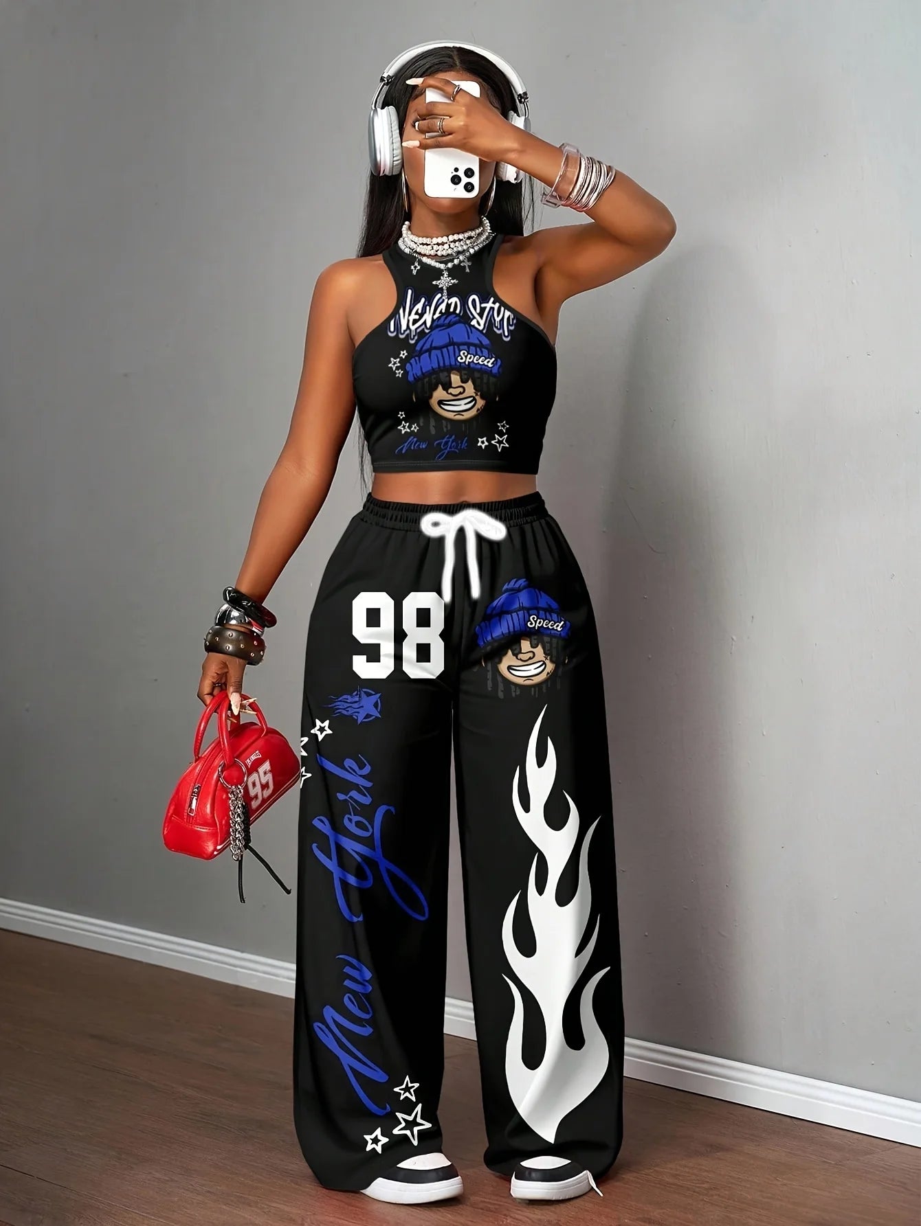 Flame Print Pants