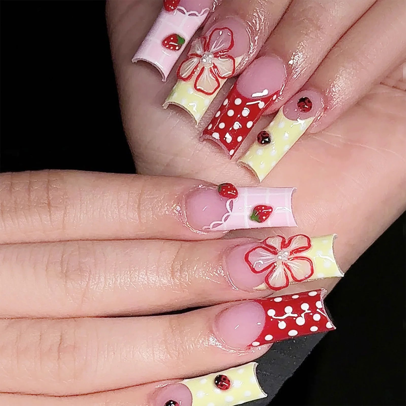 24Pcs Square Press on Nails