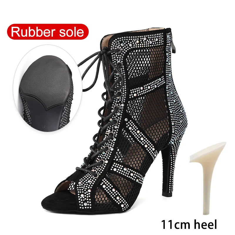 SWDZM Women Shiny Latin Jazz Dance Shoes