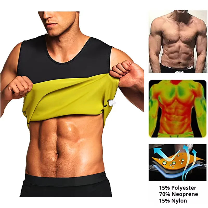 Men Training T-shirts Sauna Effect Sports Vest Exercise