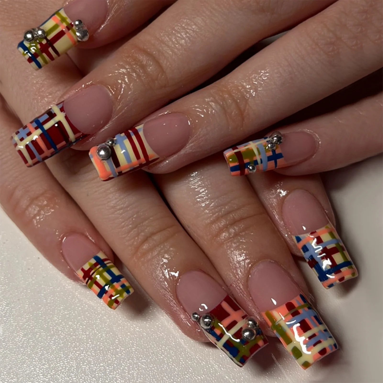 24Pcs Square Press on Nails