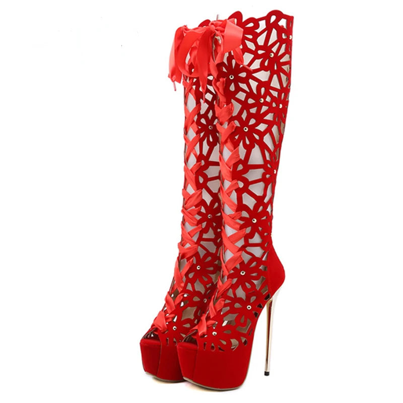 Hollow Out Over The Knee Boots
