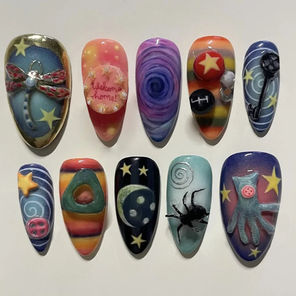 24pcs Vintage Country Style Press On Nails