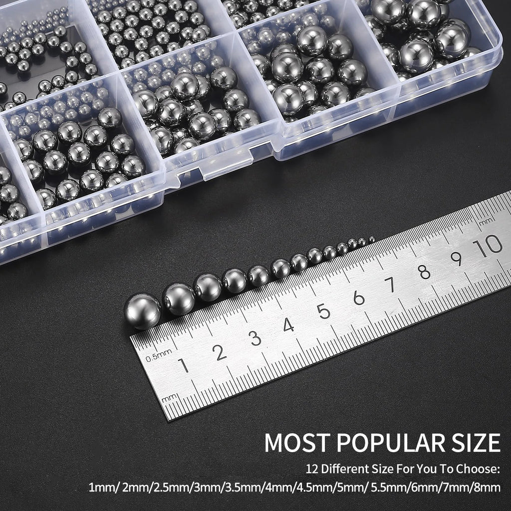 600pcs 12 Size Stainless Steel Precision Bearing Balls