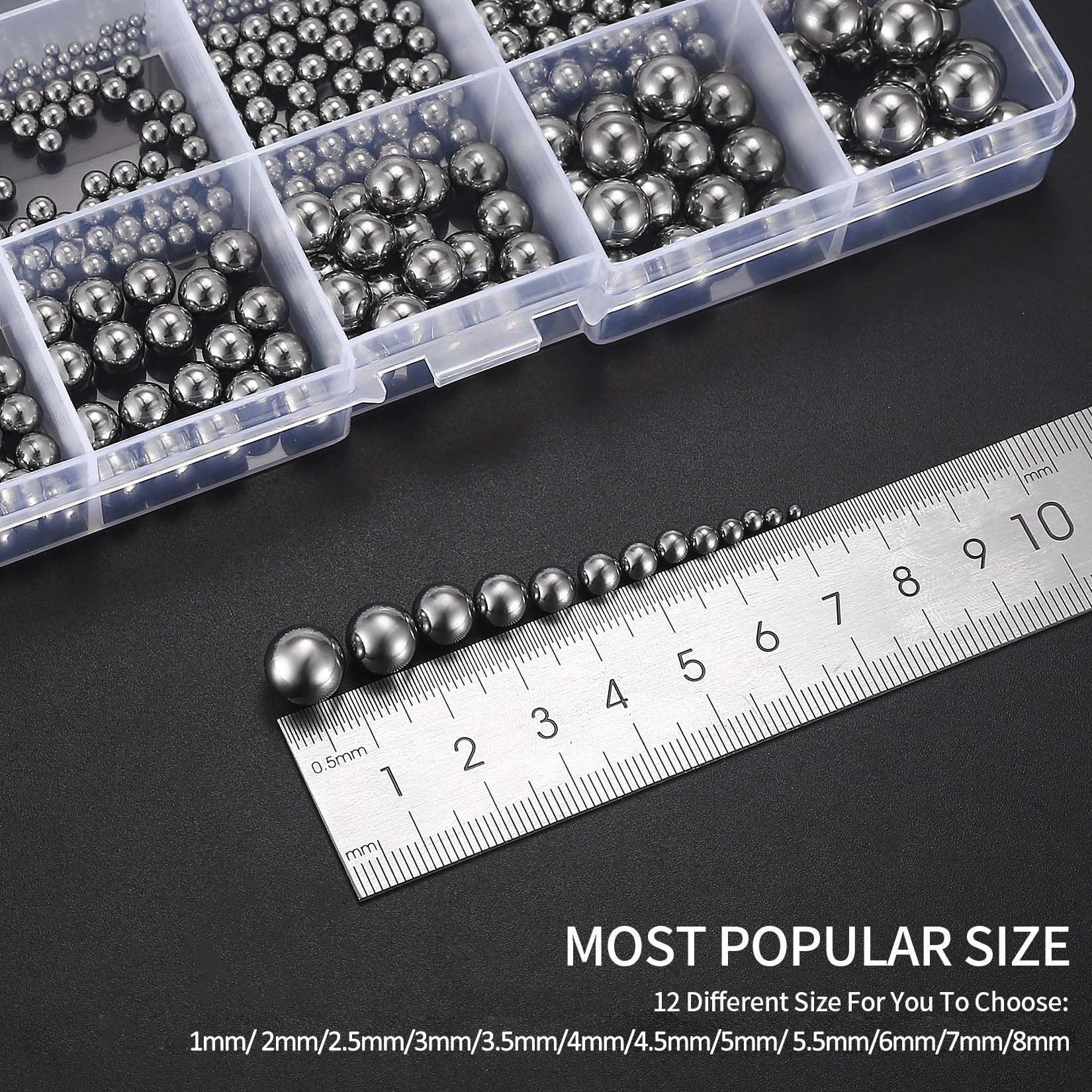 600pcs 12 Size Stainless Steel Precision Bearing Balls