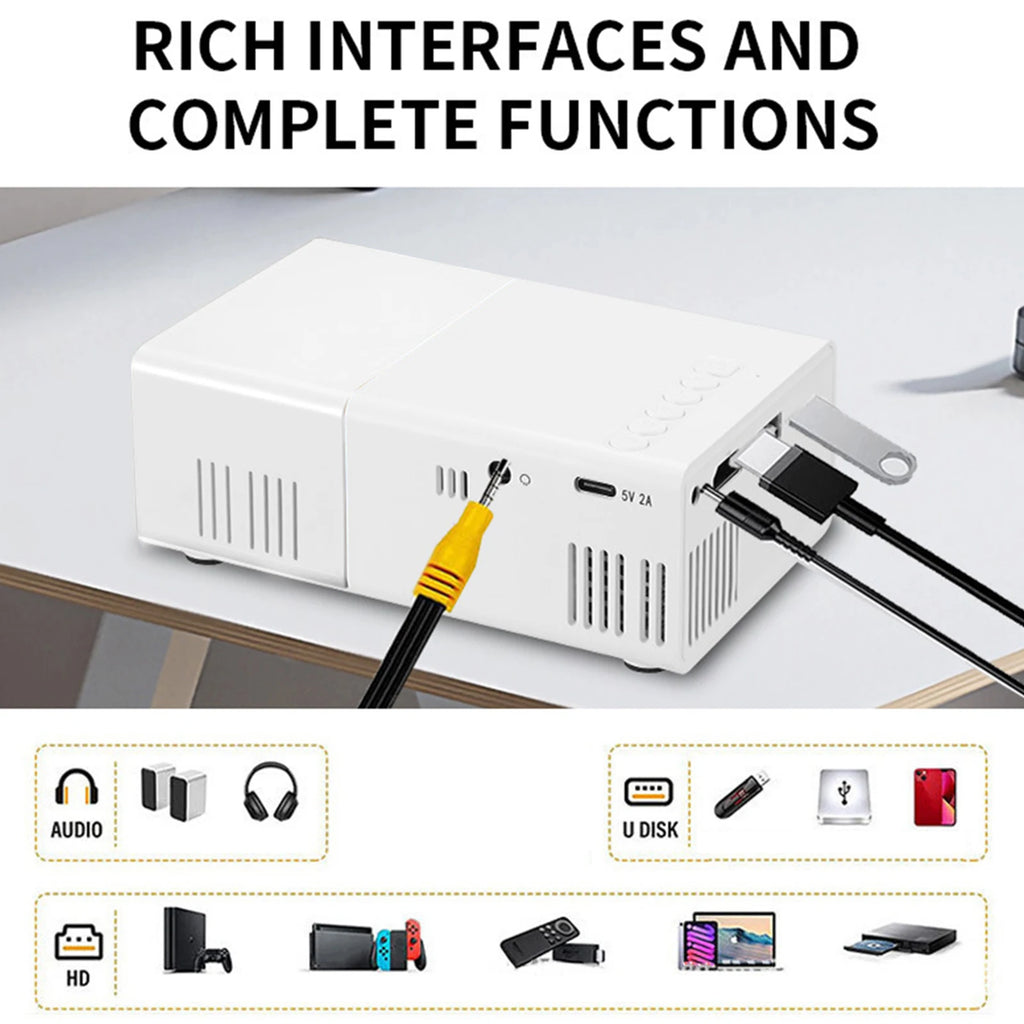 240P LED Mini Projector with Remote  Smartphone for Home Theater