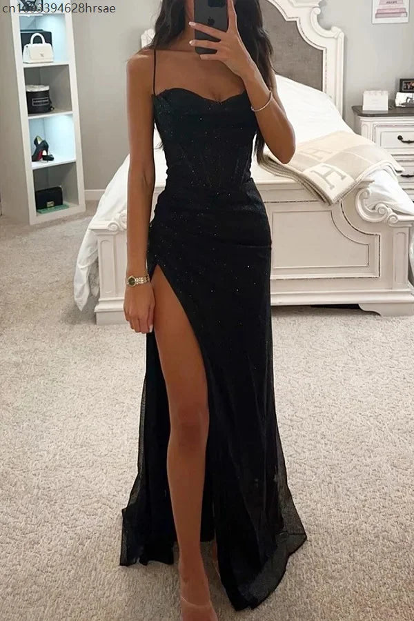 Sexy Off-shoulder Elegant Sequin Gown