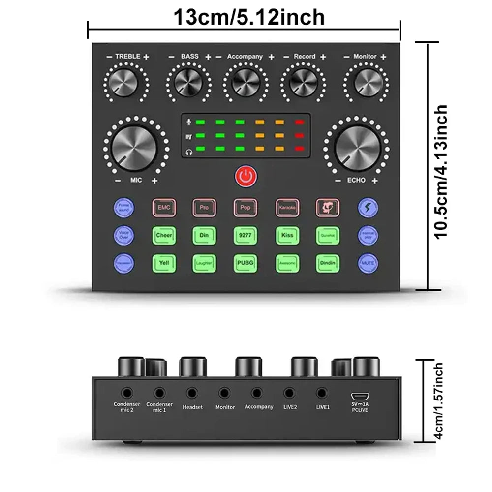 V8S Live Sound Card Podcast Equipment Bundle