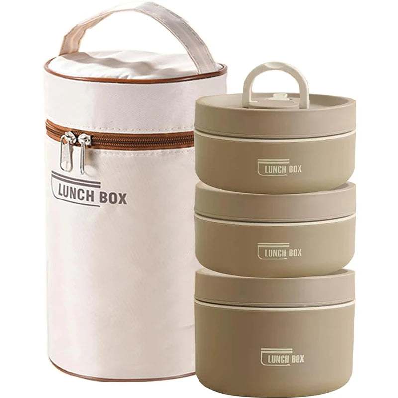 Portable Insulated Lunch Container Set with Thermal Lunch Box
