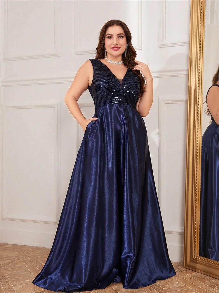 Plus Size Sequin Evening Dress