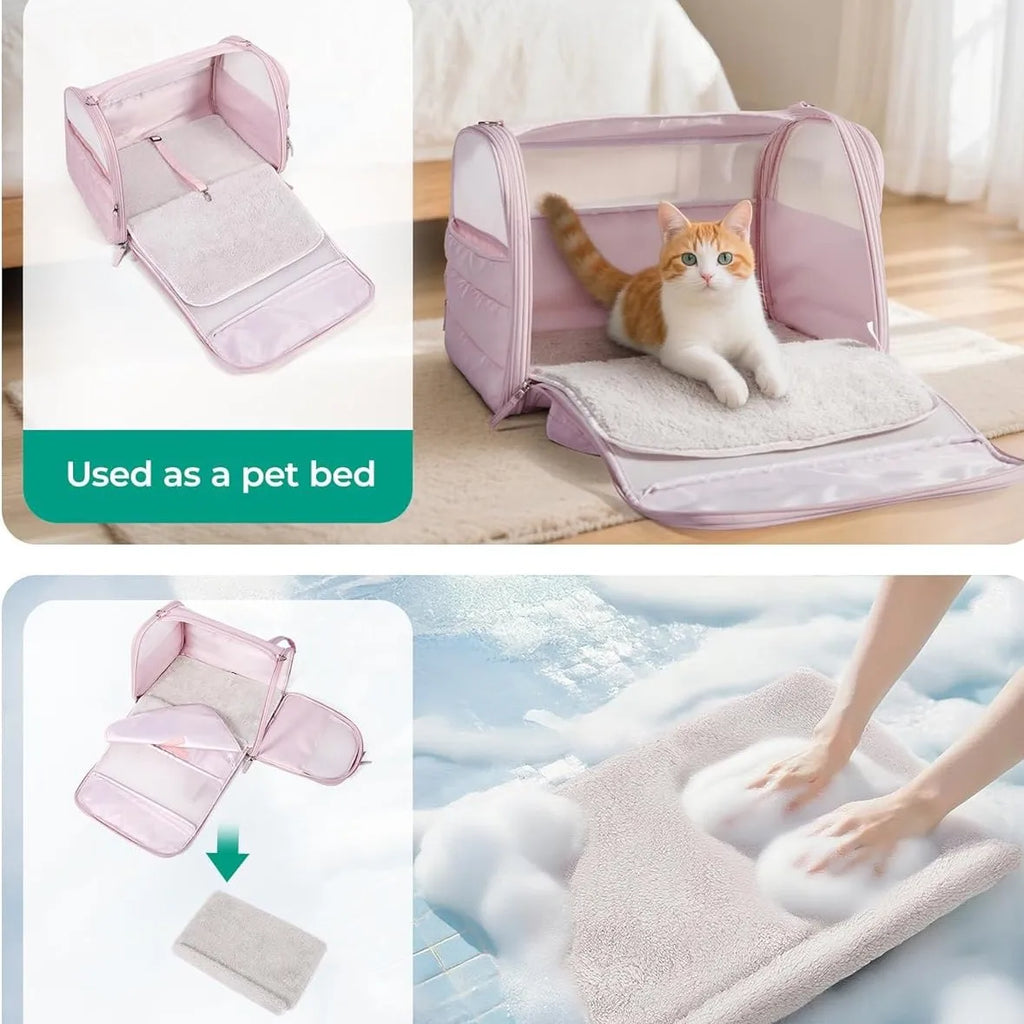 Soft Sided Pet Carrier Bag Foldable Breathable Cat Dog Travel Bag