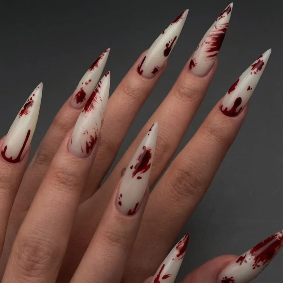 24PCS/Set Almond Pointed Kawakami Tomie Press on Nails