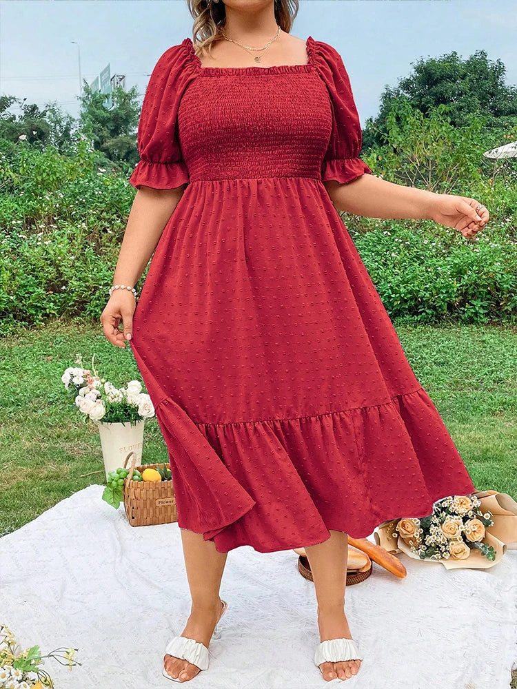 Pure Color Back-tied Dress