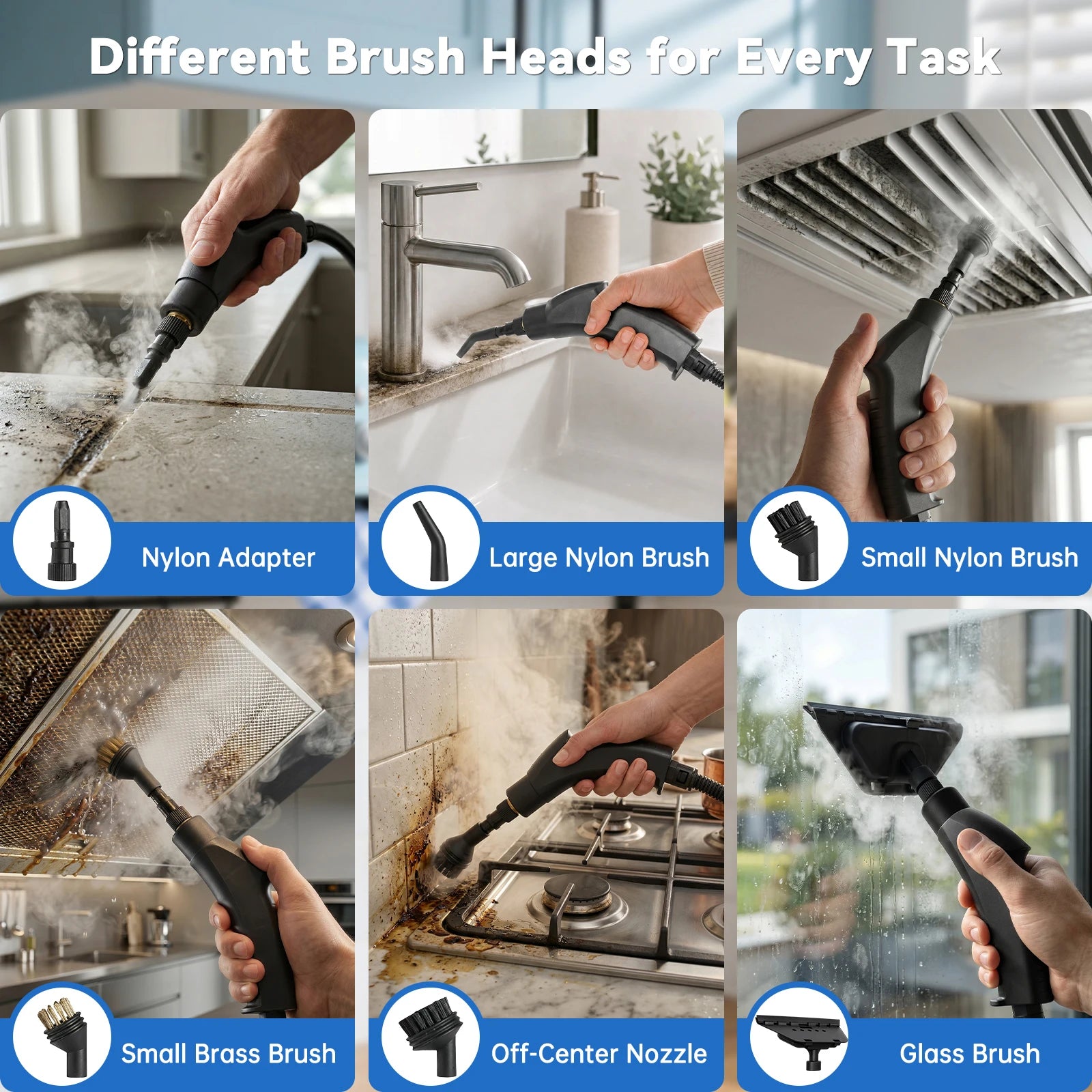110V Portable Handheld Steam Cleaning Machine With Multiple Accessories