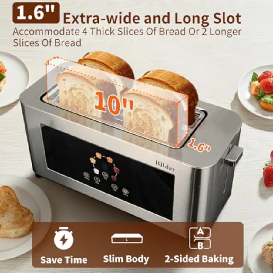 4-Slice Touch Screen Smart Toaster with LCD Display