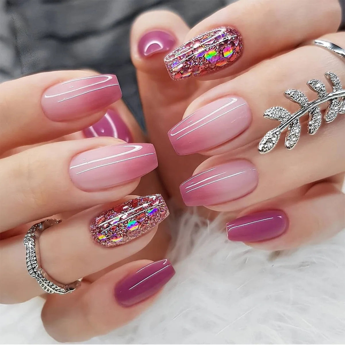 24pcs Simple Press on Nails