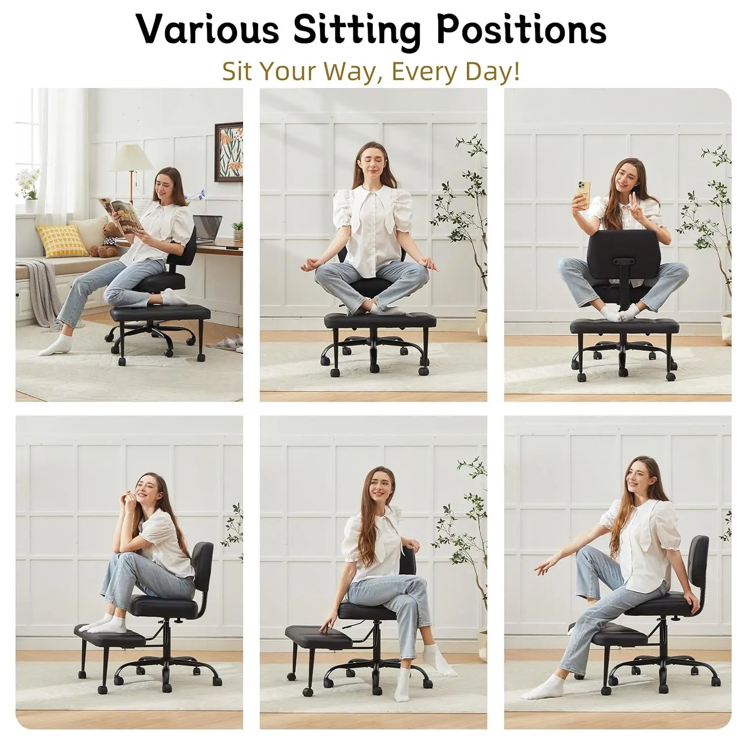 Ergonomic Cross Legged Desk Chair