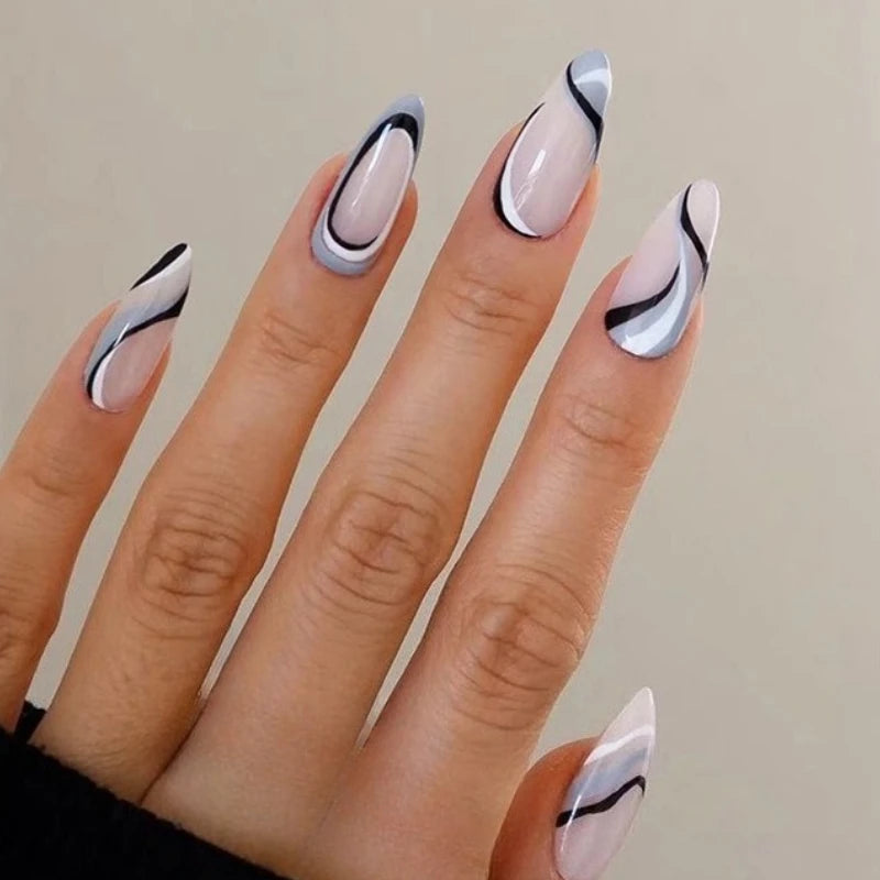 24Pcs Almond Press on Nails