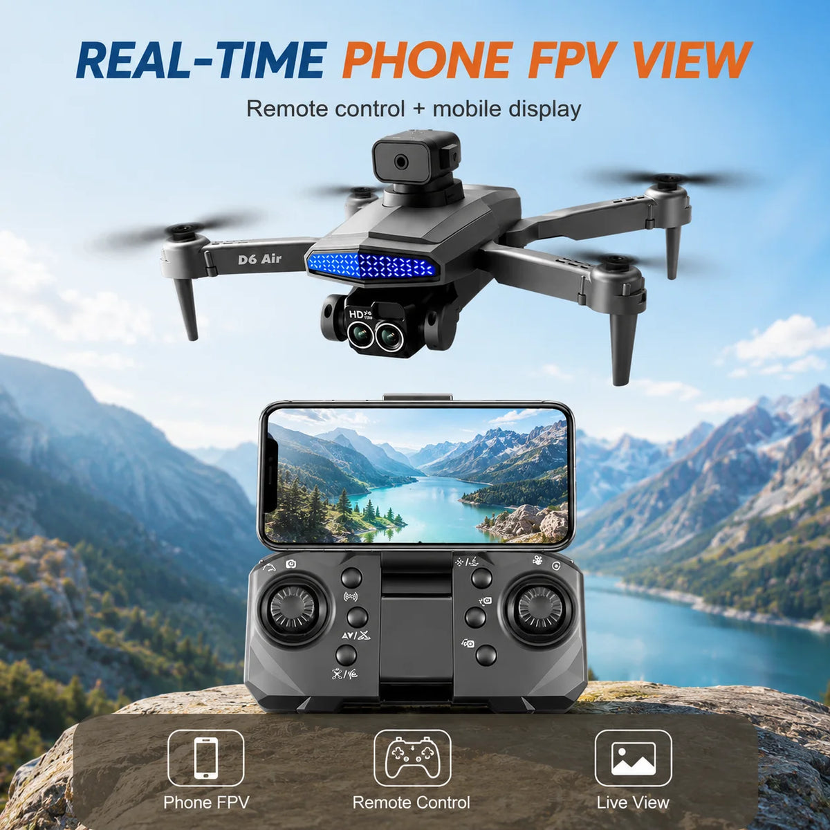RC Drone Optical Flow Positioning Gesture Recognition 360° Roll Trajectory Flight