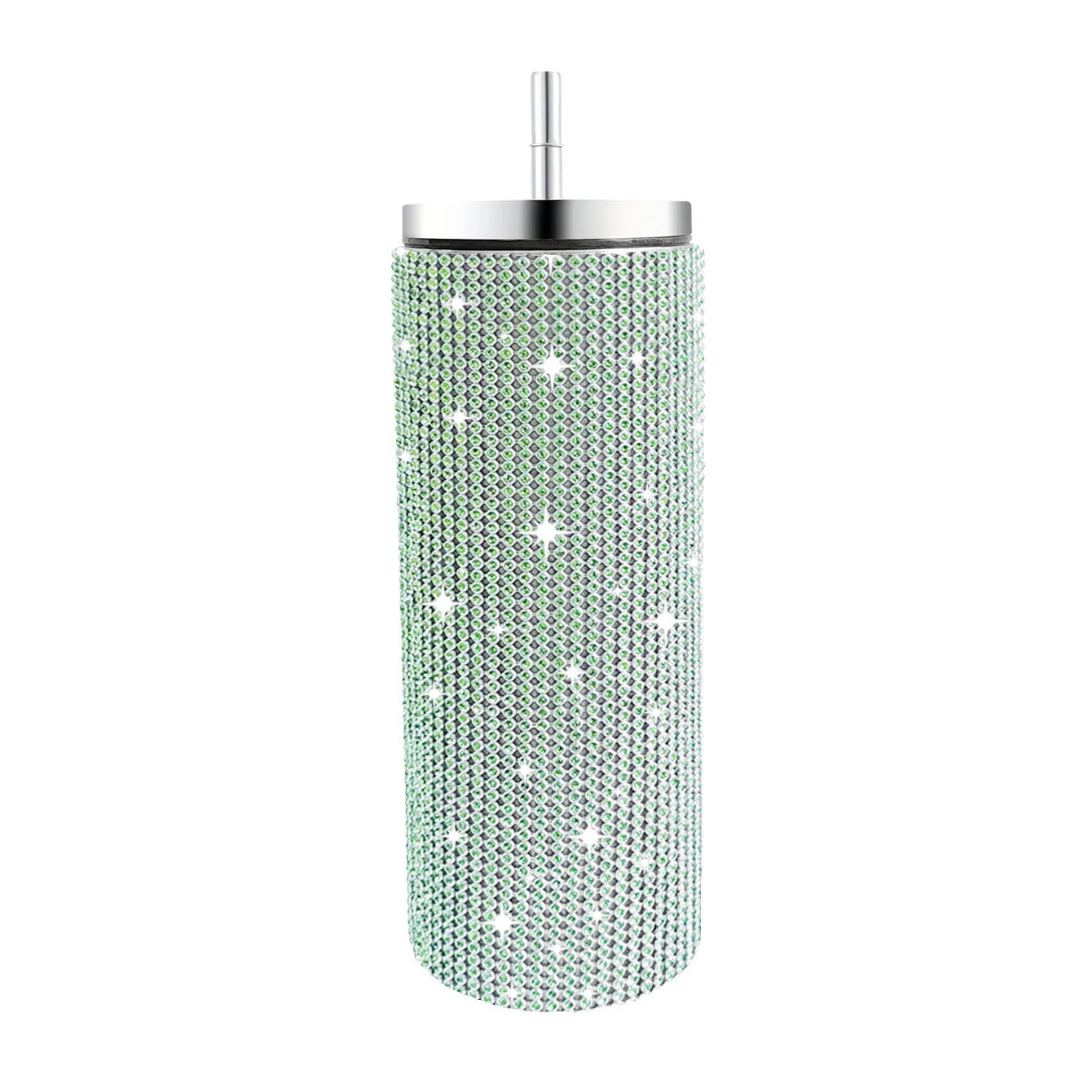 Diamond Stainless Steel Tumbler with Straw