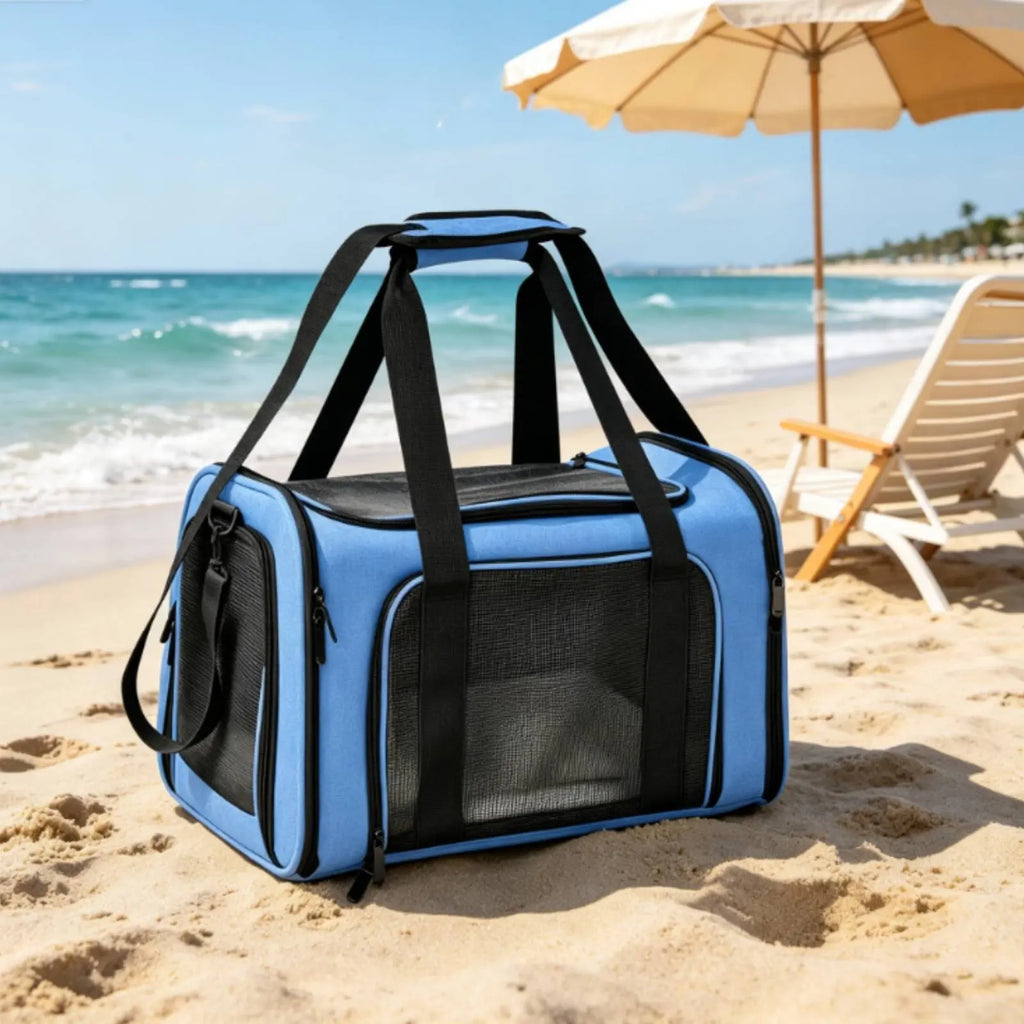 Mesh Pet Travel Carrier Foldable Soft Sided Pet Carrier
