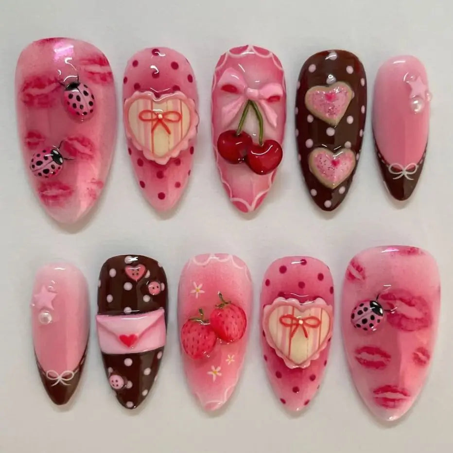 24pcs Vintage Country Style Press On Nails