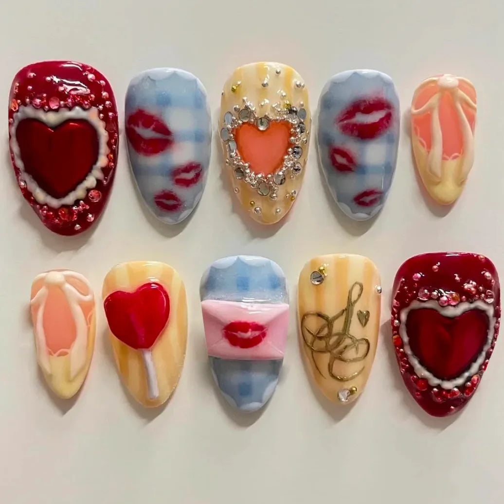 24pcs Vintage Country Style Press On Nails