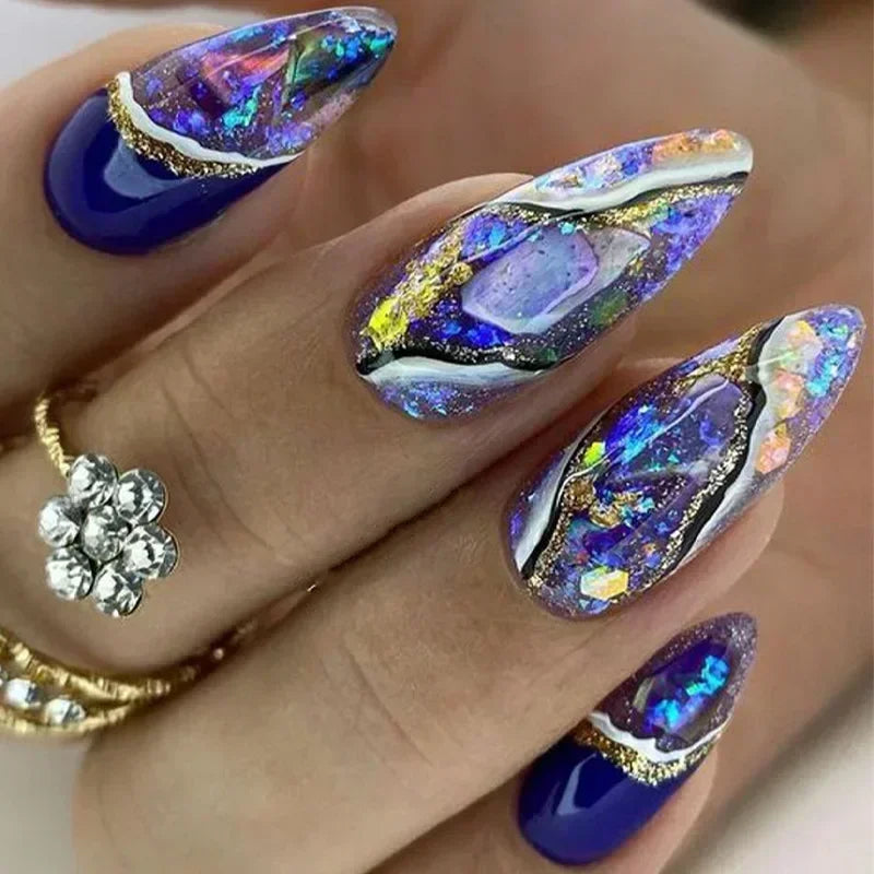 24Pcs Almond Press on Nails