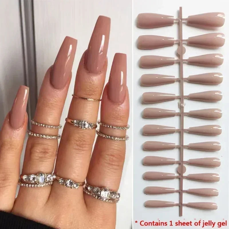 Pink Black French Long Ballet Press on Nails