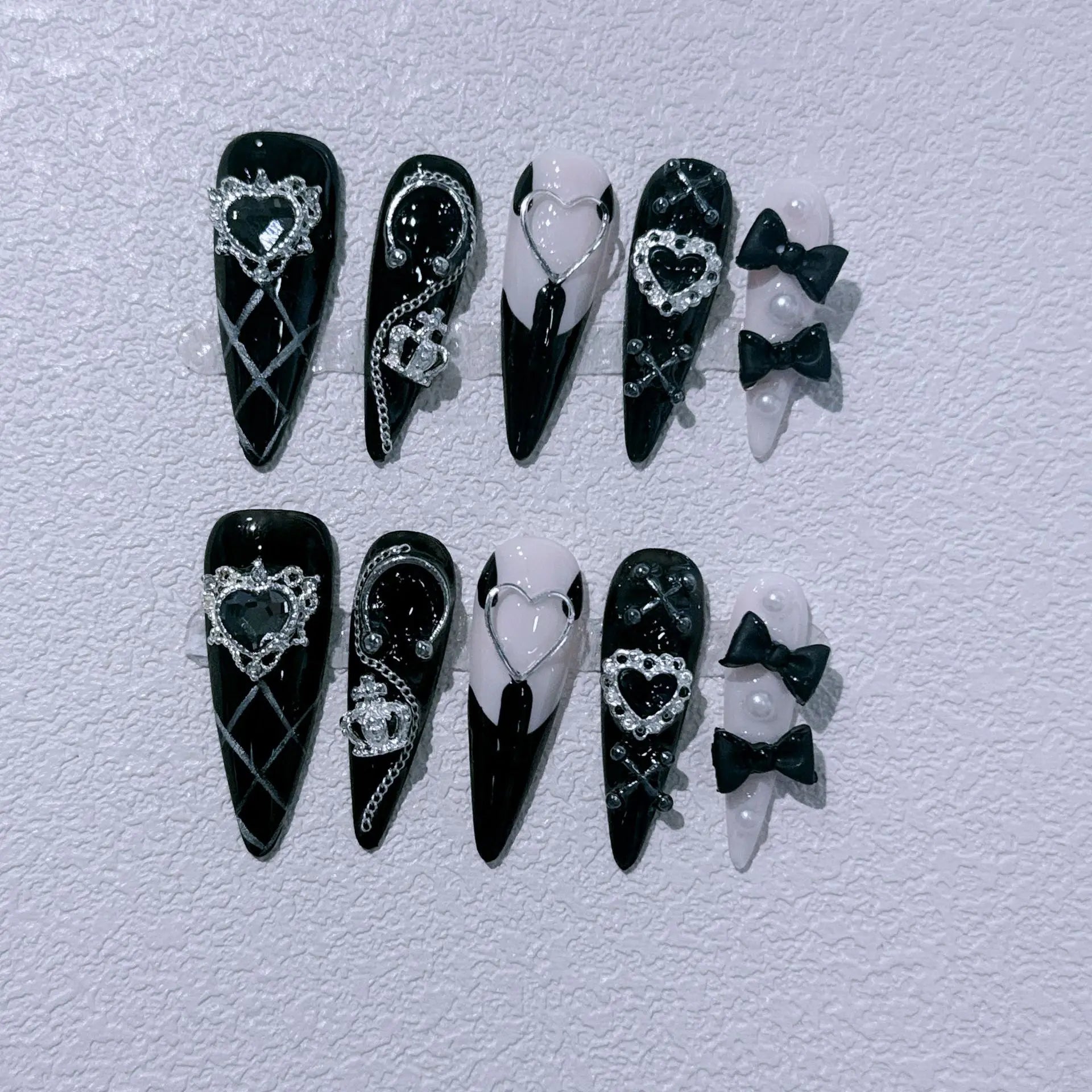 Long Stiletto Press on Fake Nails