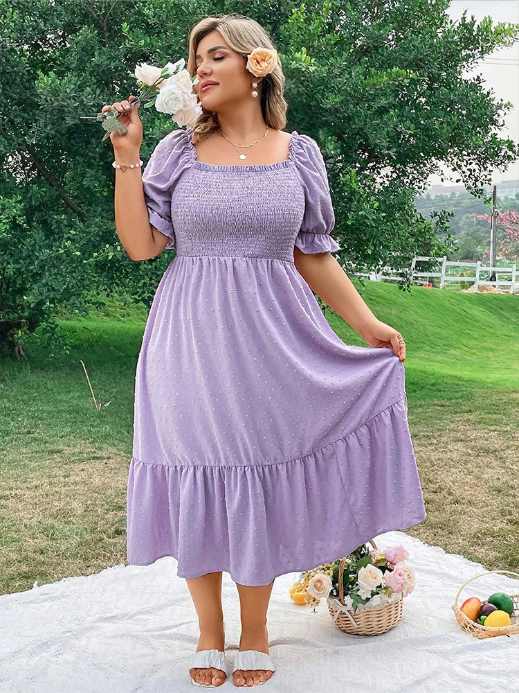 Pure Color Back-tied Dress
