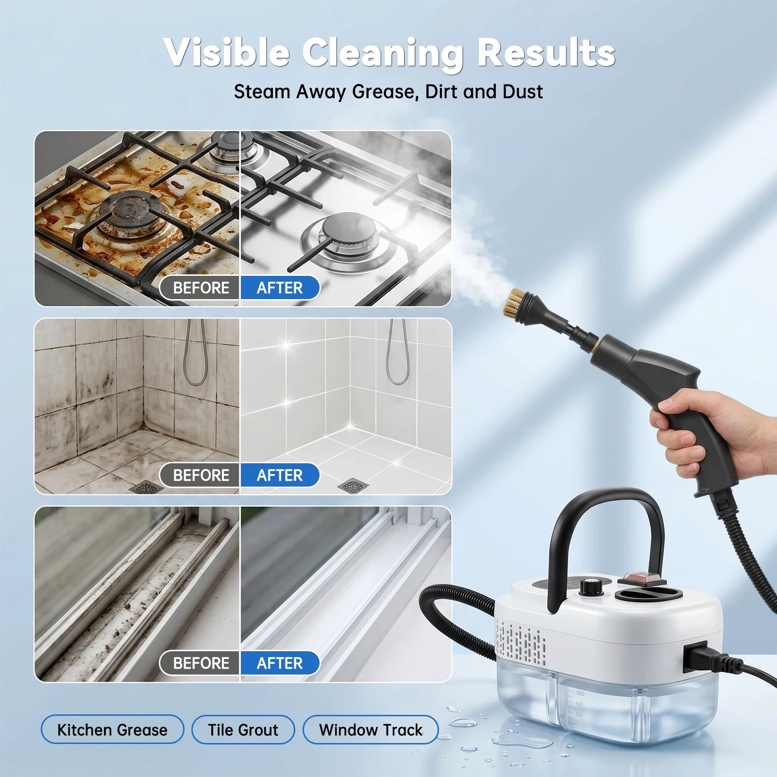 110V Portable Handheld Steam Cleaning Machine With Multiple Accessories