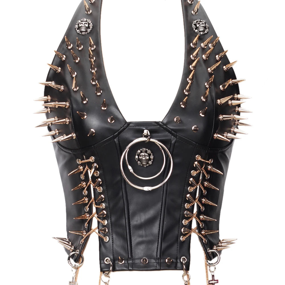 Gothic Boho Top with Spikes