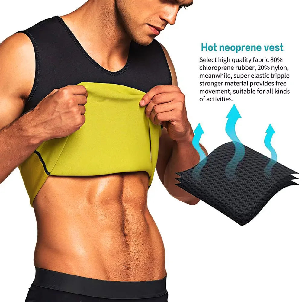 Men Training T-shirts Sauna Effect Sports Vest Exercise