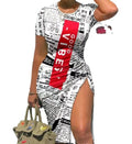 Trendy Printed Slim Midi Dress