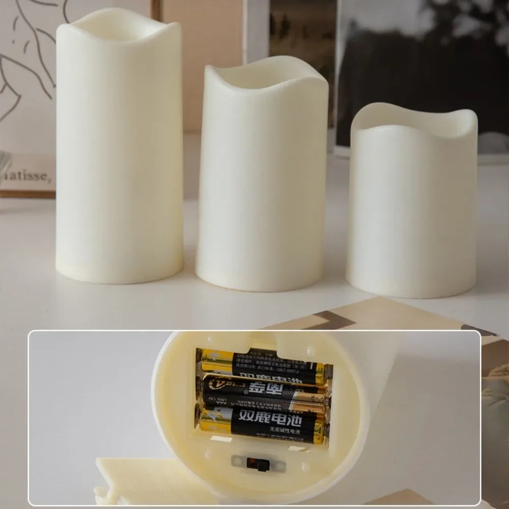 3Pcs/set Remote Control Moving Wick LED Candles Light
