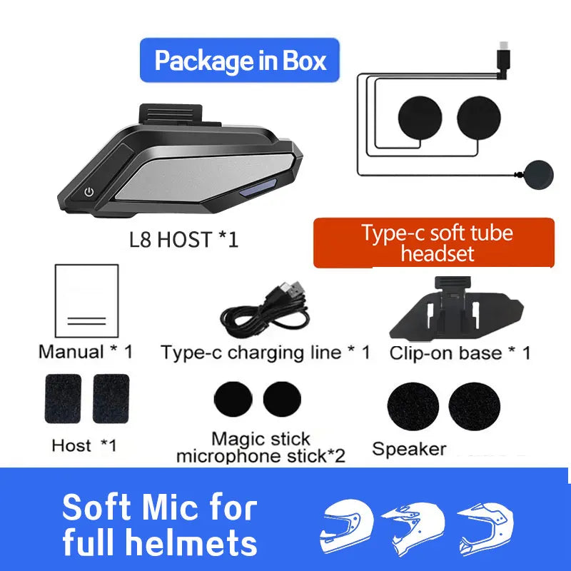 BT 5.3 Moto Light Wireless Hands-free Motorcycle Waterproof Earphone