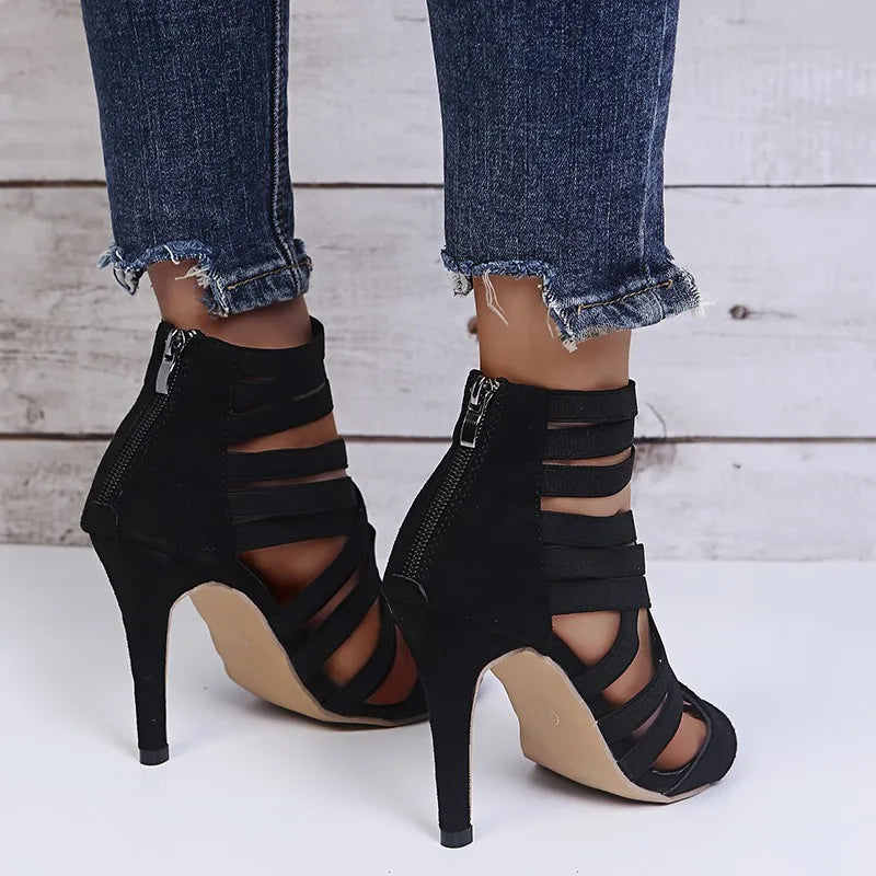 Elastic Band Cross High Heel