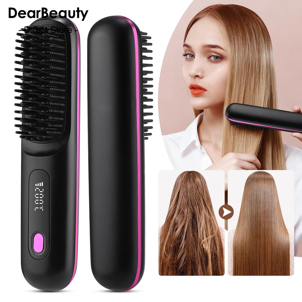 Cordless Hair Straightener Brush
