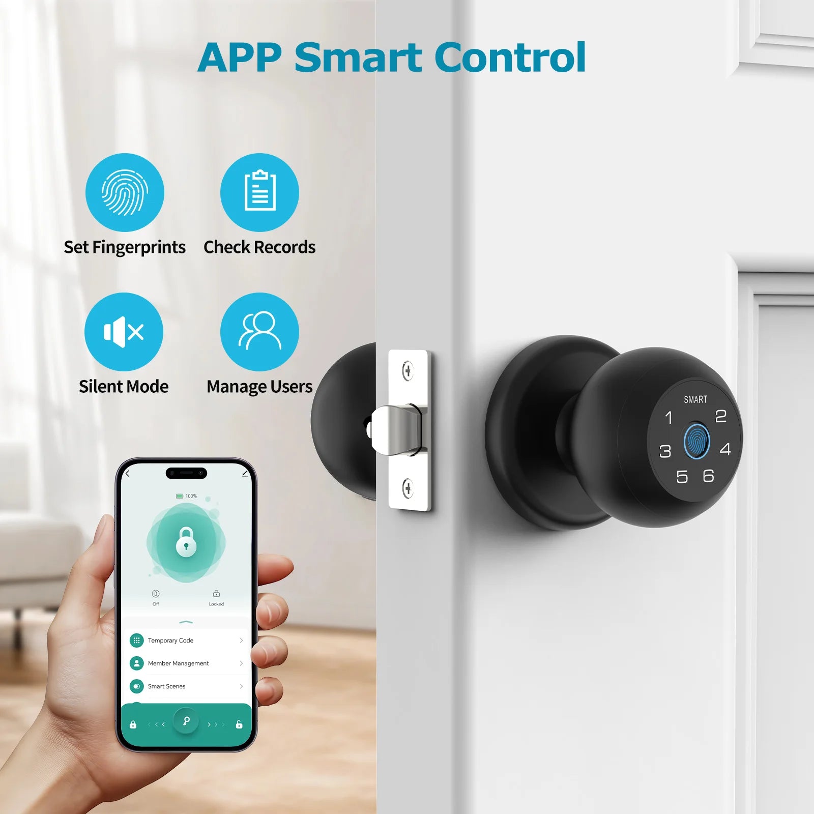 Smart Lock Fingerprint Door Lock App Control