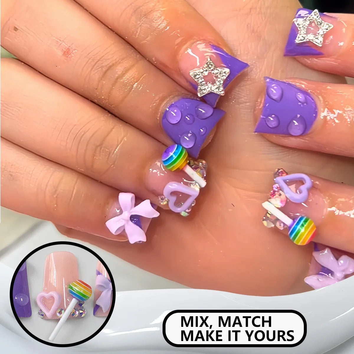 24pcs Press On Nails Variety of Styles