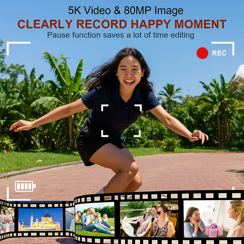 Magecam Digital Camera 5K 80MP 18X Digital Zoom Dual IPS Screen Camera