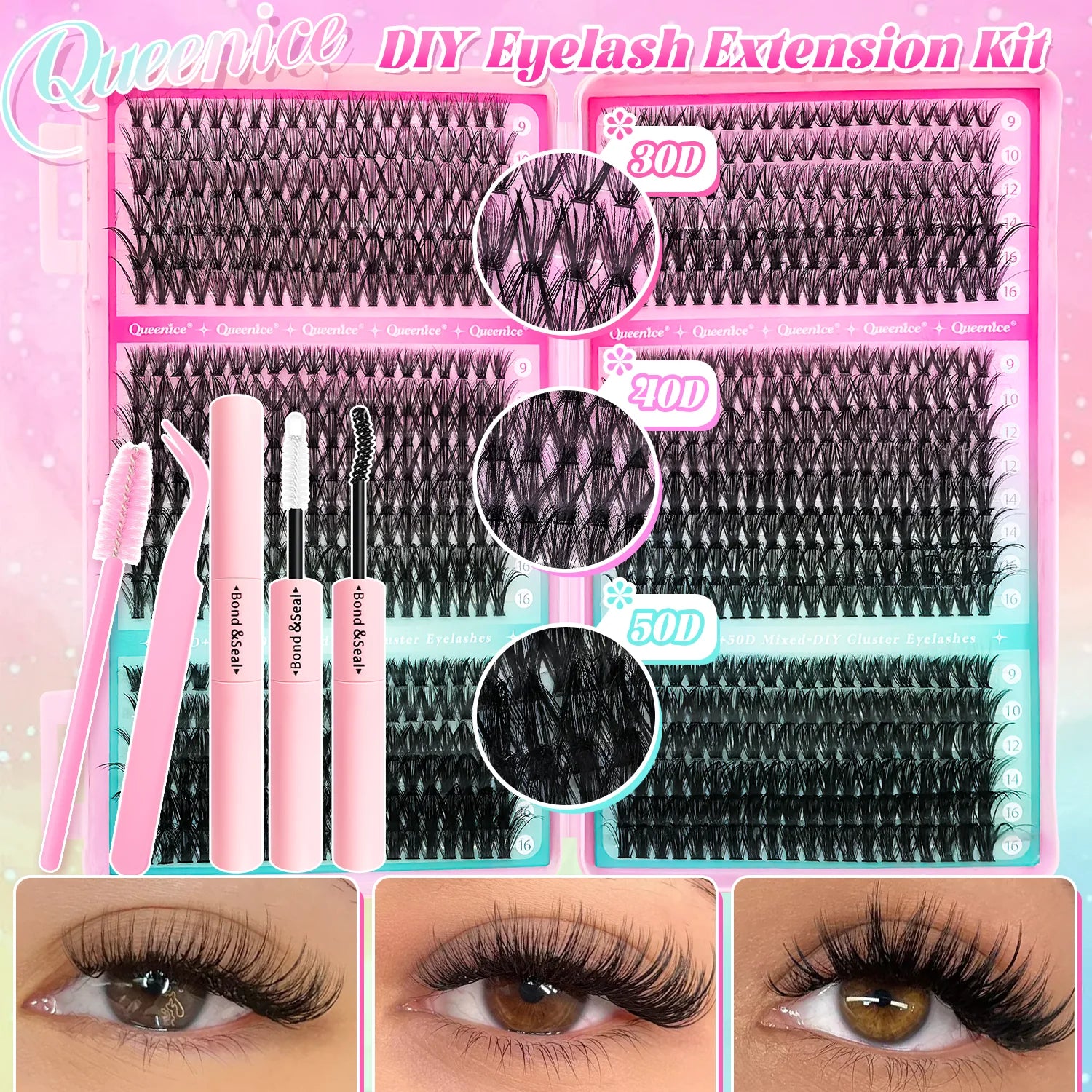 DIY Lash Extension Kit Clusters Individual Eyelashes Kit
