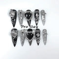 10pcs Dark Black Y2k  Press On Nails